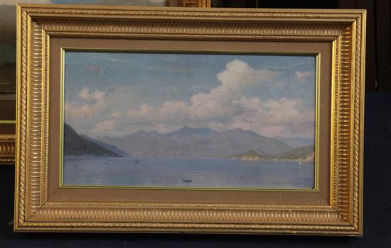 William Stanley Haseltine (1835-1900) Lake Maggiore 7.5 x 13.75in.